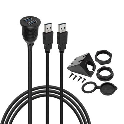 Podwójny USB 3.0 Przedłużacz samochodowy do montażu podtynkowego do panelu deski rozdzielczej