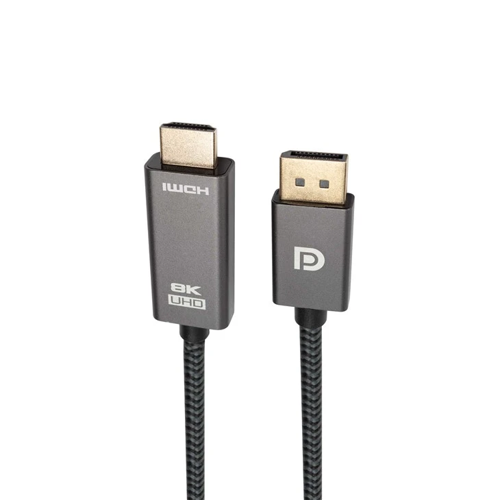 8K DisplayPort 1.4 Male To HDMI 2.1 Male Cable For Projector, Monitor, Desktop